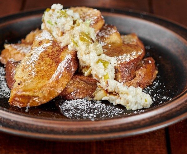 French Toast with Turnip Leek Compote